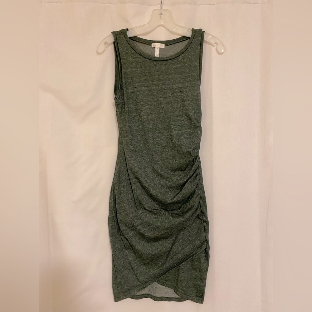 Leith xs dark green heather sleeveless dress